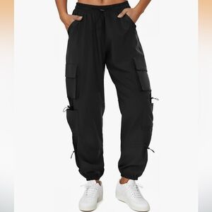 Womens Parachute Cargo Pants with Pockets Quick Dry Hiking Pants Lightweight